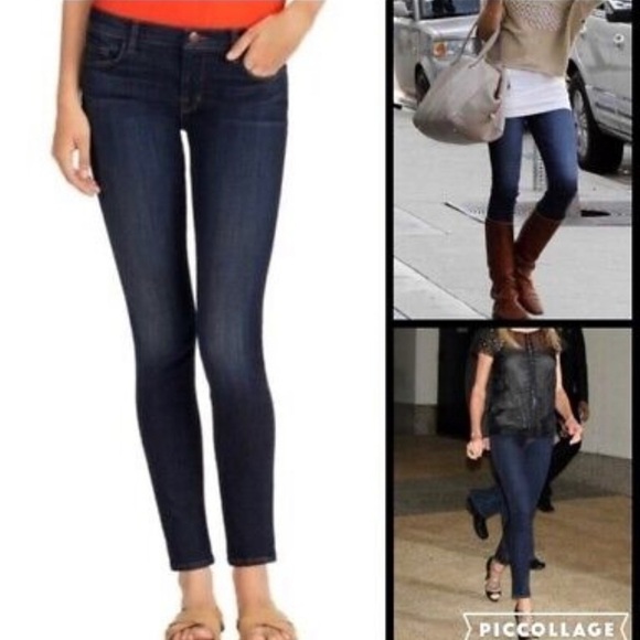 J BRAND Skinny Crop Skinny Ankle INDIGO Jeans, #3910, Size 28 - Picture 2 of 11